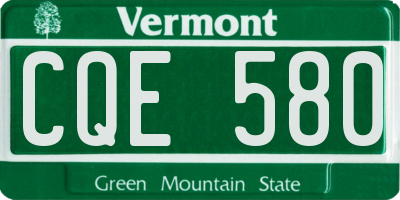 VT license plate CQE580