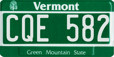 VT license plate CQE582