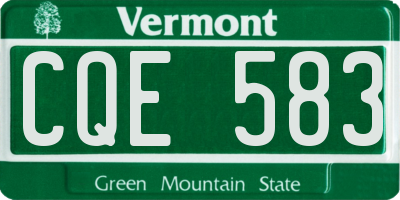 VT license plate CQE583