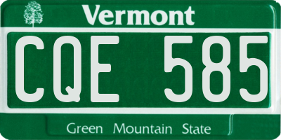 VT license plate CQE585