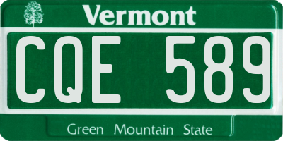 VT license plate CQE589