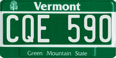 VT license plate CQE590
