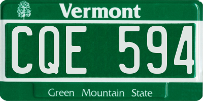 VT license plate CQE594