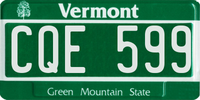 VT license plate CQE599