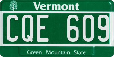 VT license plate CQE609