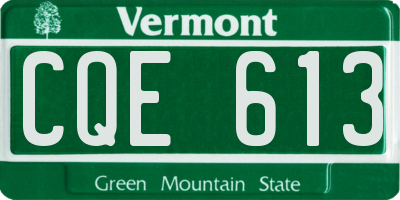 VT license plate CQE613