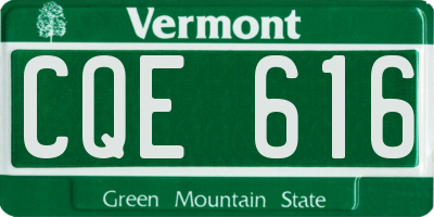 VT license plate CQE616