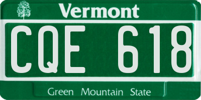 VT license plate CQE618