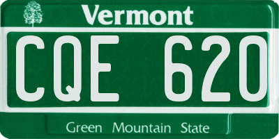 VT license plate CQE620