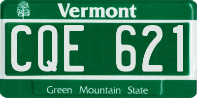 VT license plate CQE621
