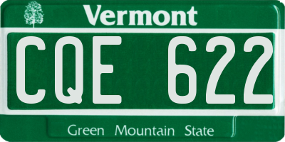 VT license plate CQE622