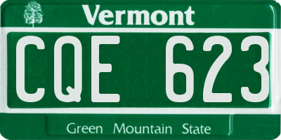 VT license plate CQE623