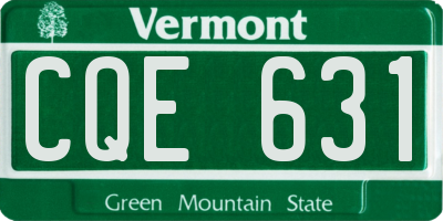 VT license plate CQE631