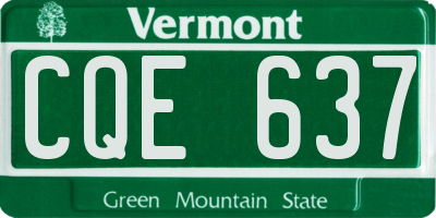 VT license plate CQE637