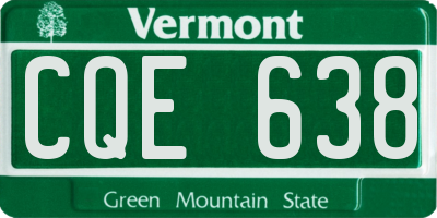 VT license plate CQE638