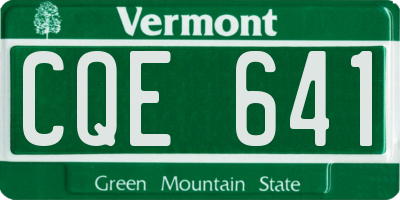 VT license plate CQE641