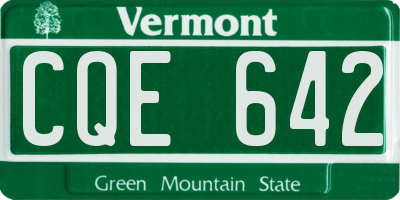 VT license plate CQE642