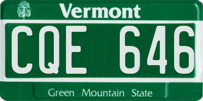 VT license plate CQE646