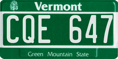 VT license plate CQE647