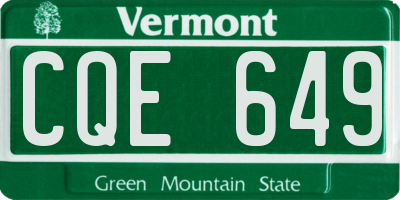 VT license plate CQE649