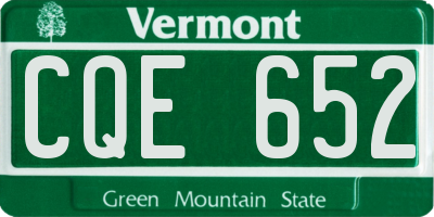 VT license plate CQE652