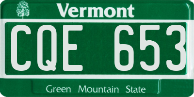 VT license plate CQE653
