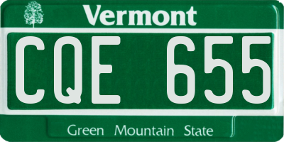 VT license plate CQE655