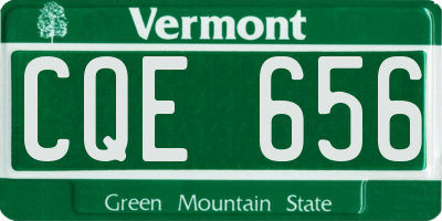 VT license plate CQE656