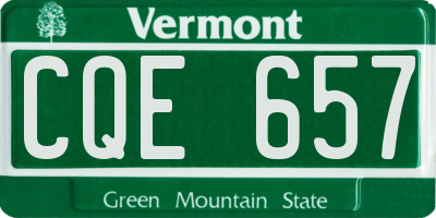 VT license plate CQE657
