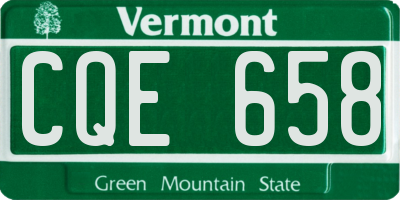 VT license plate CQE658