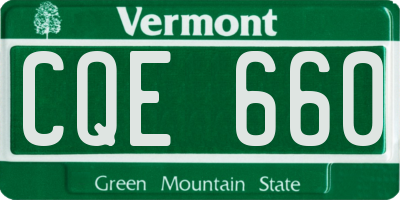 VT license plate CQE660