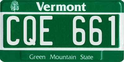 VT license plate CQE661