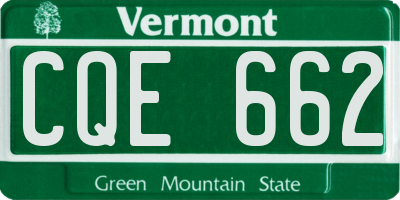 VT license plate CQE662