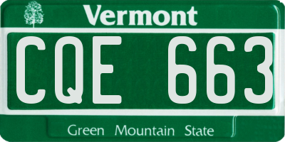 VT license plate CQE663