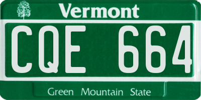 VT license plate CQE664