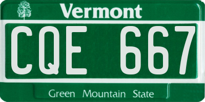 VT license plate CQE667