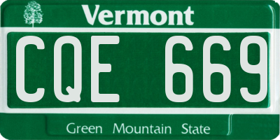 VT license plate CQE669