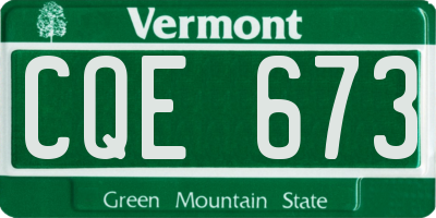 VT license plate CQE673