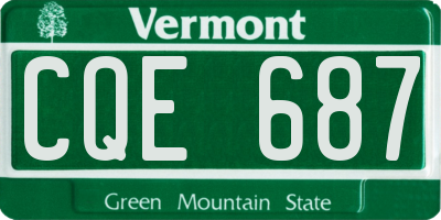 VT license plate CQE687