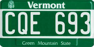 VT license plate CQE693