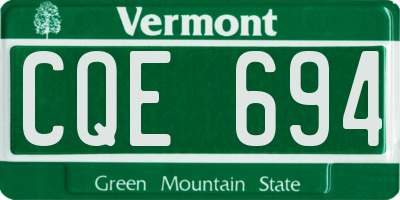 VT license plate CQE694