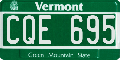 VT license plate CQE695