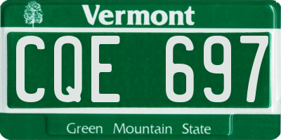 VT license plate CQE697