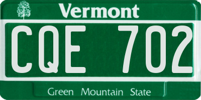 VT license plate CQE702