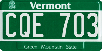 VT license plate CQE703