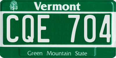 VT license plate CQE704