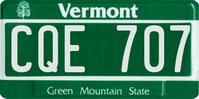VT license plate CQE707