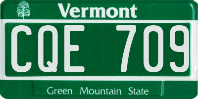 VT license plate CQE709