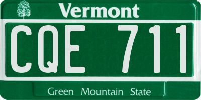 VT license plate CQE711