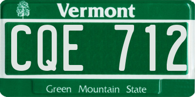 VT license plate CQE712